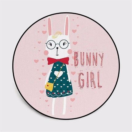 Alfombra infantil redonda conejo amoroso