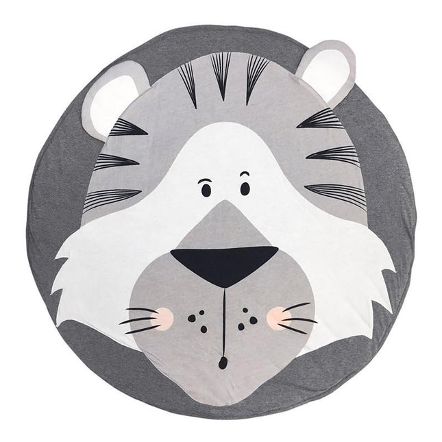 Alfombra redonda infantil con cara tigre