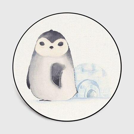 Alfombra Redonda Infantil Pingüino Blanco Iglú