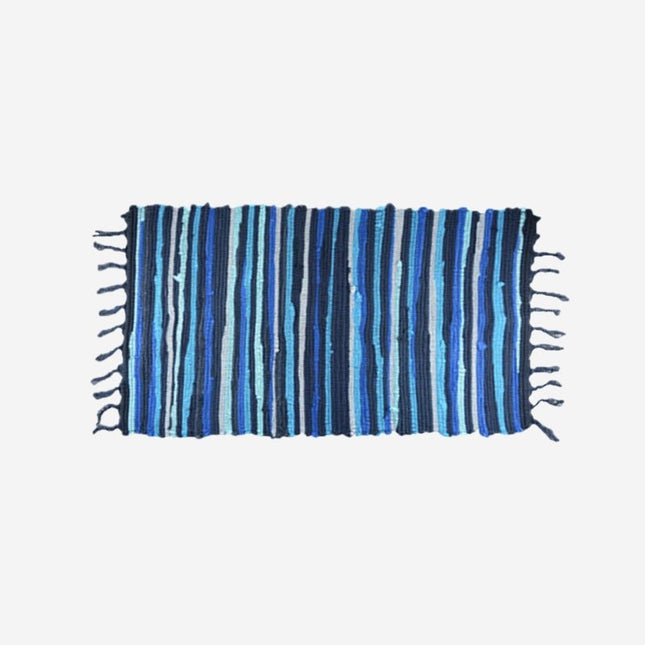 Alfombra de trapo tejida multicolor