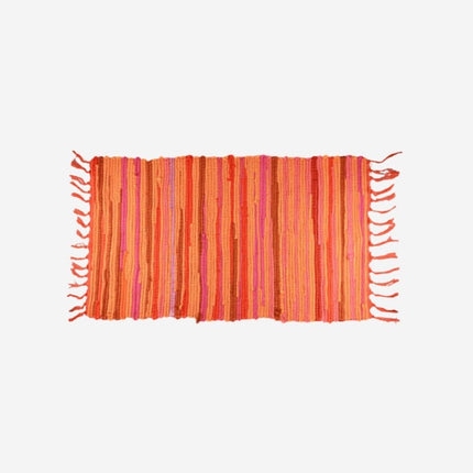 Alfombra de trapo tejida multicolor