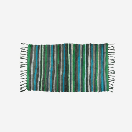 Alfombra de trapo tejida multicolor