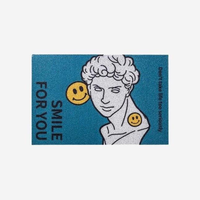 Felpudo azul de diseño pop art