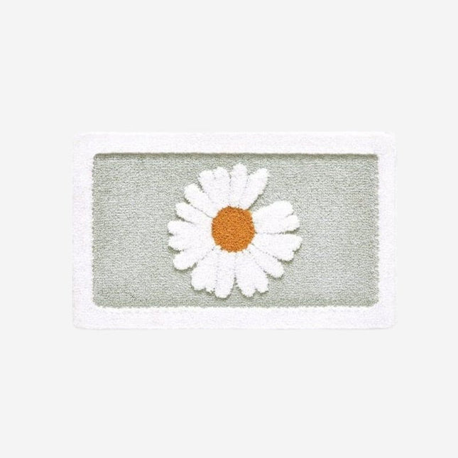 Alfombra de baño absorbente con flor
