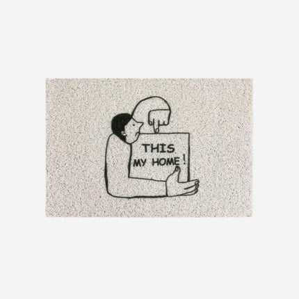 Felpudo moderno y divertido para entrada