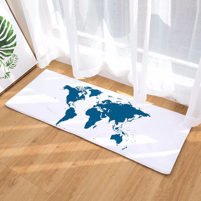 Alfombra de pasillo con mapamundi moderno