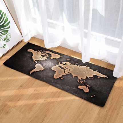 Alfombra moderna con diseño planisferio oscuro