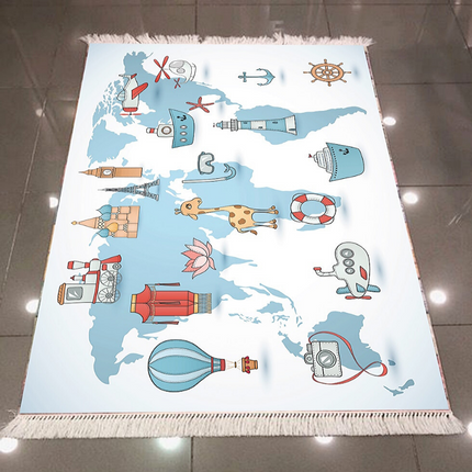 Alfombra Infantil Educativa Mapa del Mundo
