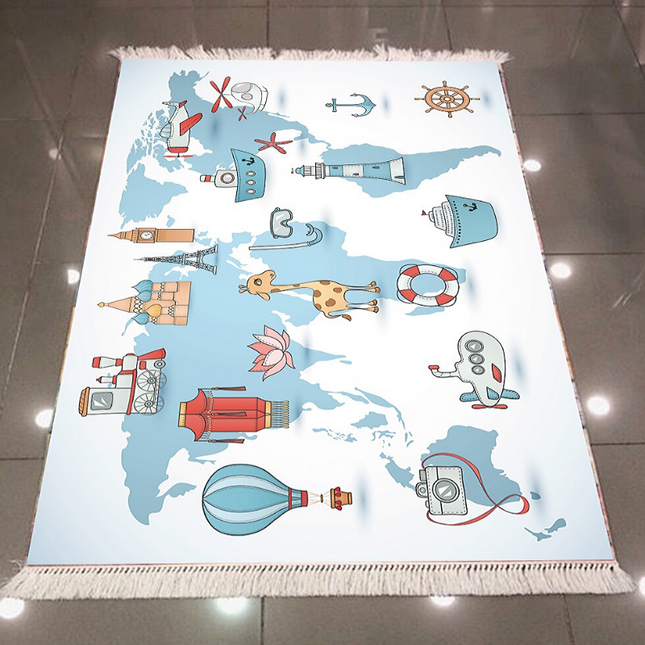 Alfombra Infantil Educativa Mapa del Mundo