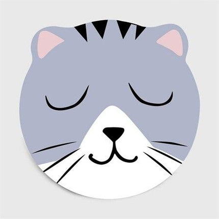 Alfombra Redonda con Cara de Gato