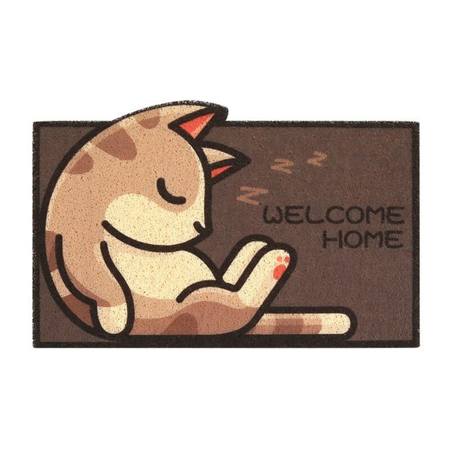 Felpudo divertido con dibujo de gato