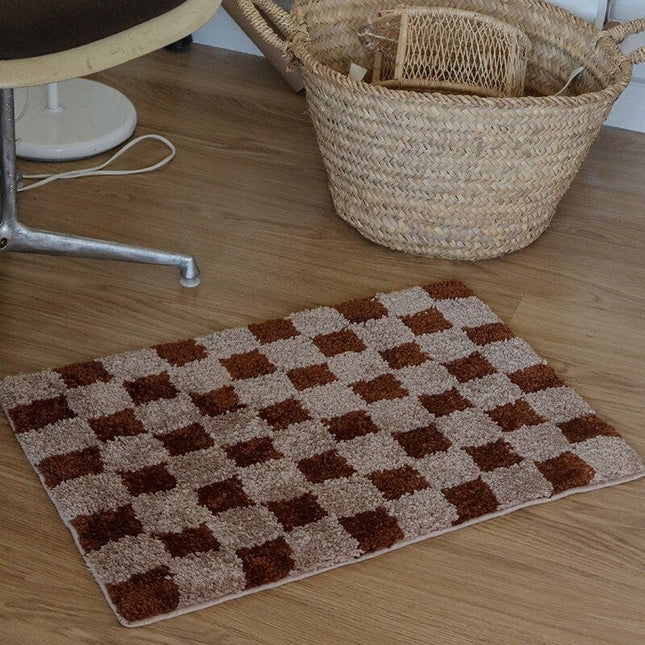 Felpudo de interior vintage diseño damero