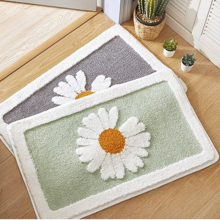 Alfombra de baño absorbente con flor