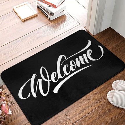 Felpudo de entrada negro con Welcome