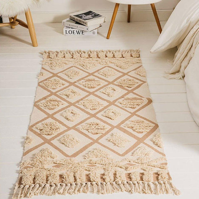 Alfombra pequeña de estilo bereber con relieves