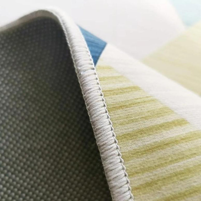 Alfombra moderna diseño geométrico azul gris