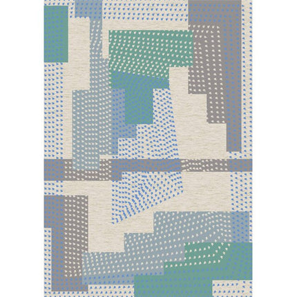 Alfombra moderna escandinava verde y gris