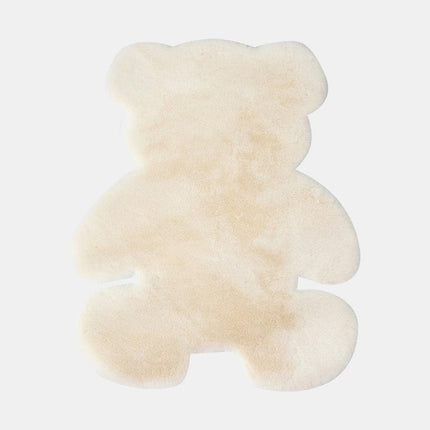 Alfombra infantil forma oso blanco crudo