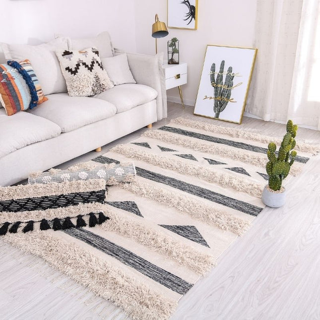 Alfombra bereber artesanal con relieve