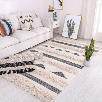 Alfombra bereber artesanal con relieve