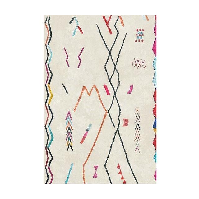 Alfombra Bereber Blanca Diseño Moderno Abstracto