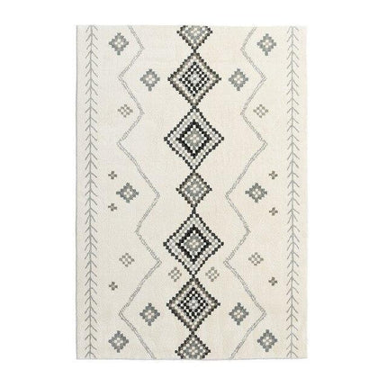 Alfombra bereber blanca con rombos