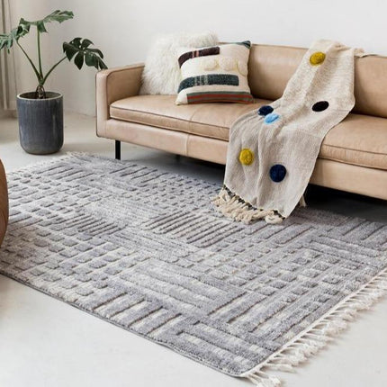 Alfombra bereber cuadrada con relieve