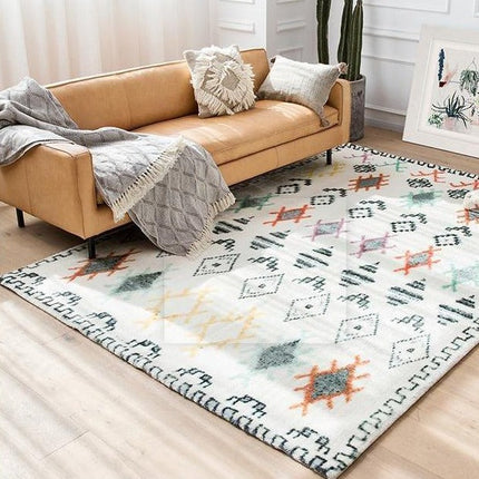 Alfombra bereber con detalles color neón