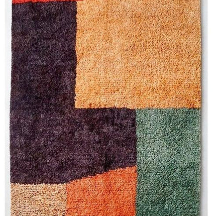 Alfombra bereber crudo y marrón abstracta