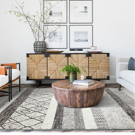 Alfombra bereber gris y blanco moderna