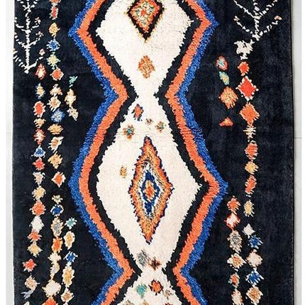 Alfombra lana bereber negra y blanca