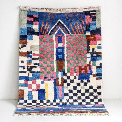 Alfombra bereber original de colores vivos