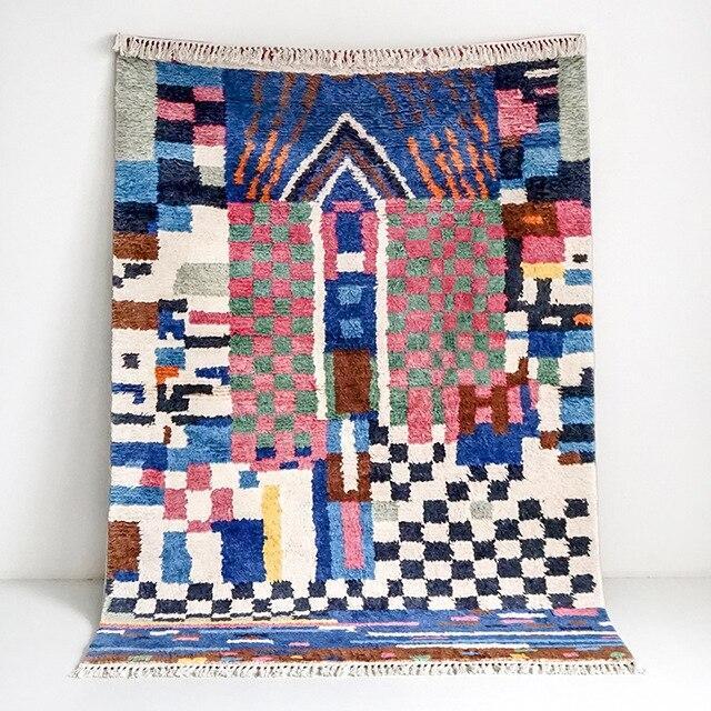 Alfombra bereber original de colores vivos