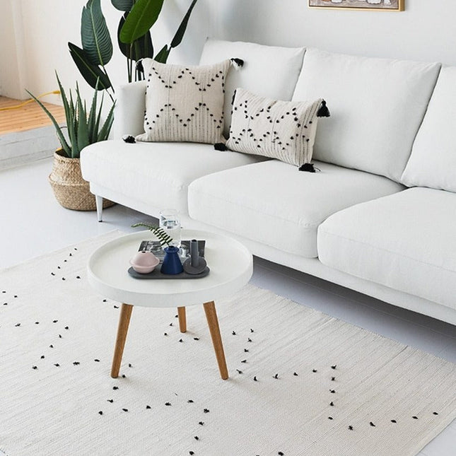 Alfombra bereber con borlas para dormitorio