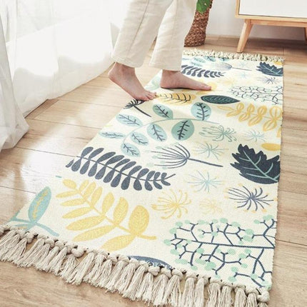 Alfombra pasillera con flecos estilo bohemio