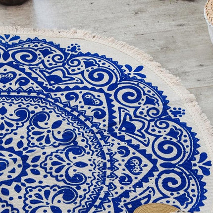 Alfombra redonda de estilo boho chic