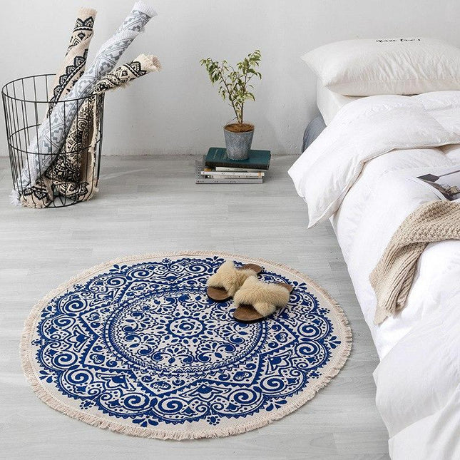 Alfombra redonda de estilo boho chic