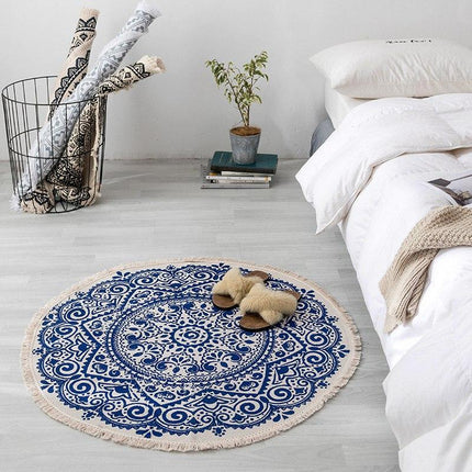 Alfombra redonda de estilo boho chic