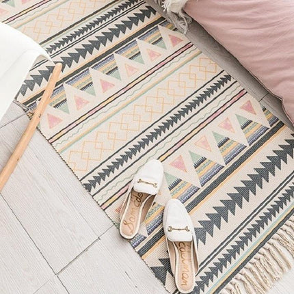 Alfombra habitación niña rosa y gris