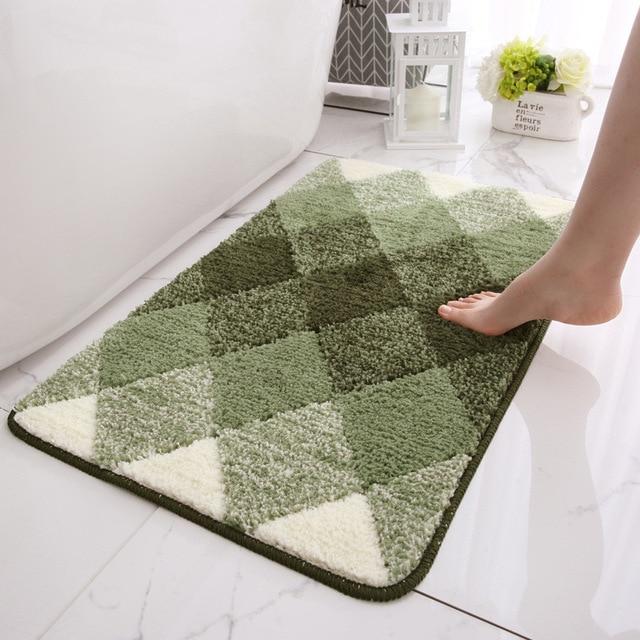 Alfombrilla de baño verde antideslizante