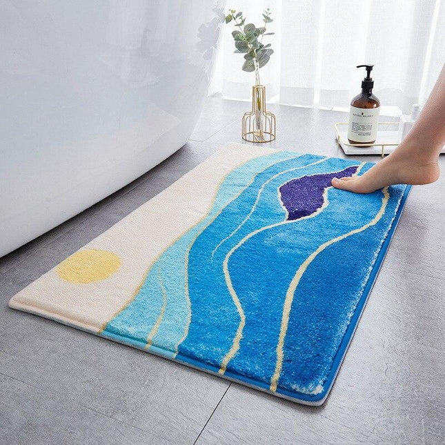 Alfombra de baño diseño olas marinas