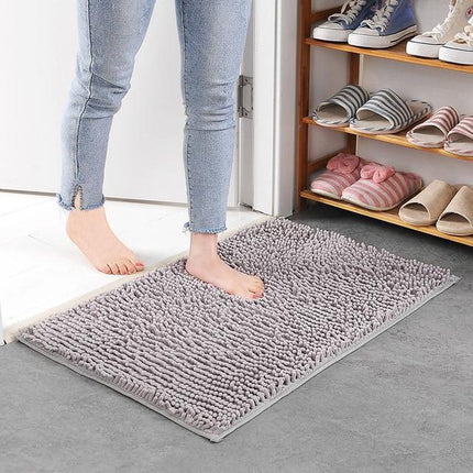 Alfombra de baño de chenilla gris