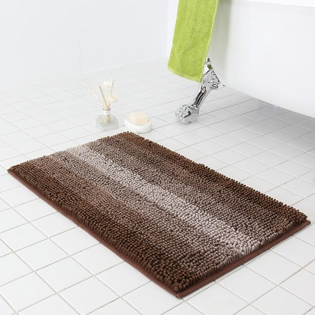 Alfombra de baño chenilla marrón suave