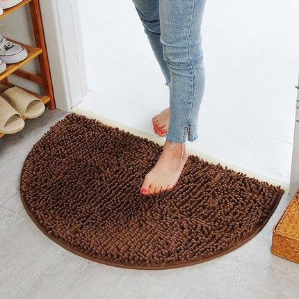 Alfombrilla de baño media luna marrón