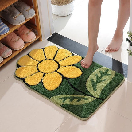 Alfombra de baño con forma de flor