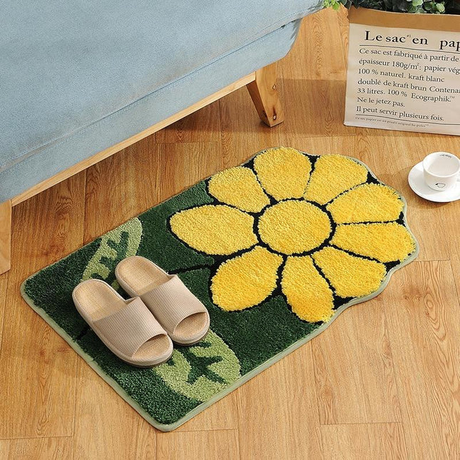 Alfombra de baño con forma de flor