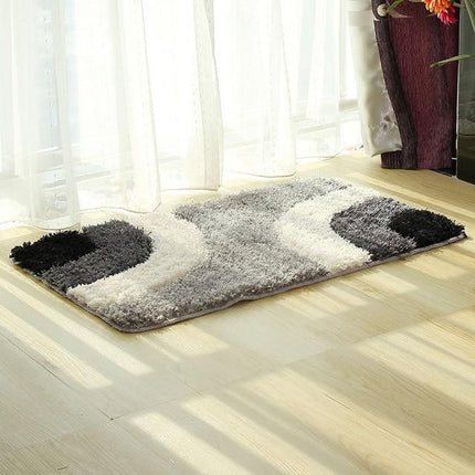 Alfombra de baño moderna gris y negro
