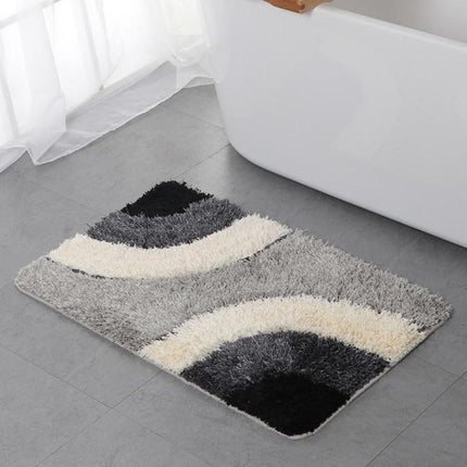 Alfombra de baño moderna gris y negro