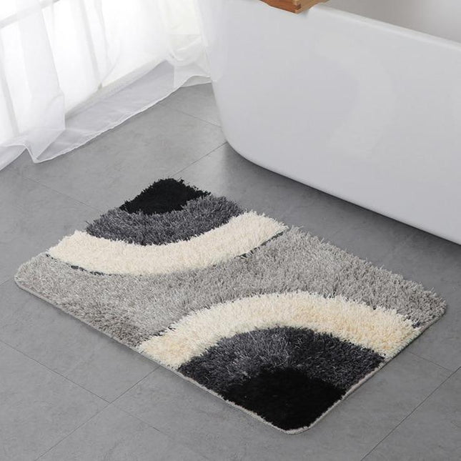 Alfombra de baño moderna gris y negro
