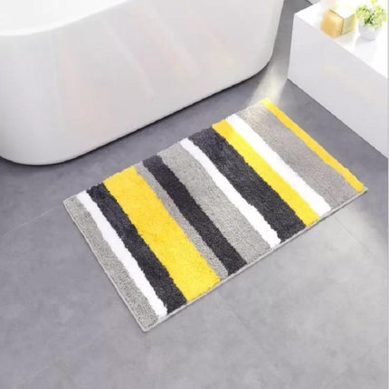 Alfombrilla baño absorbente amarillo y gris